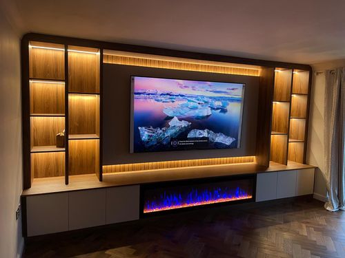 Media wall provided by Sunny Bedrooms and Kitchens