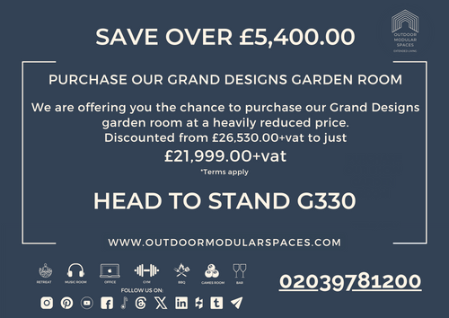Save over £5400 on our Grand Designs Garden Room