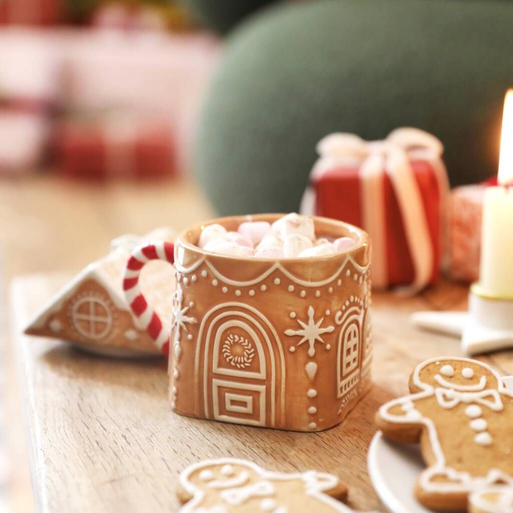 Ceramic Gingerbread House Mug