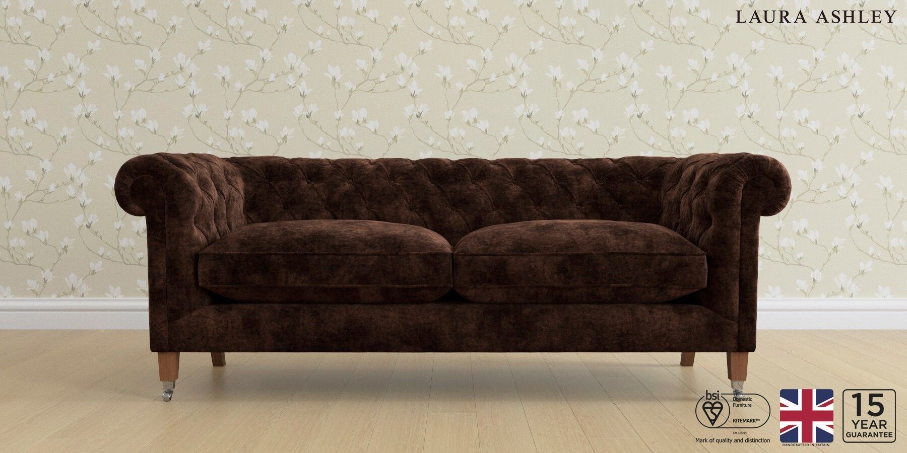 Penarth Large Sofa - Kingsley Velvet Chestnut