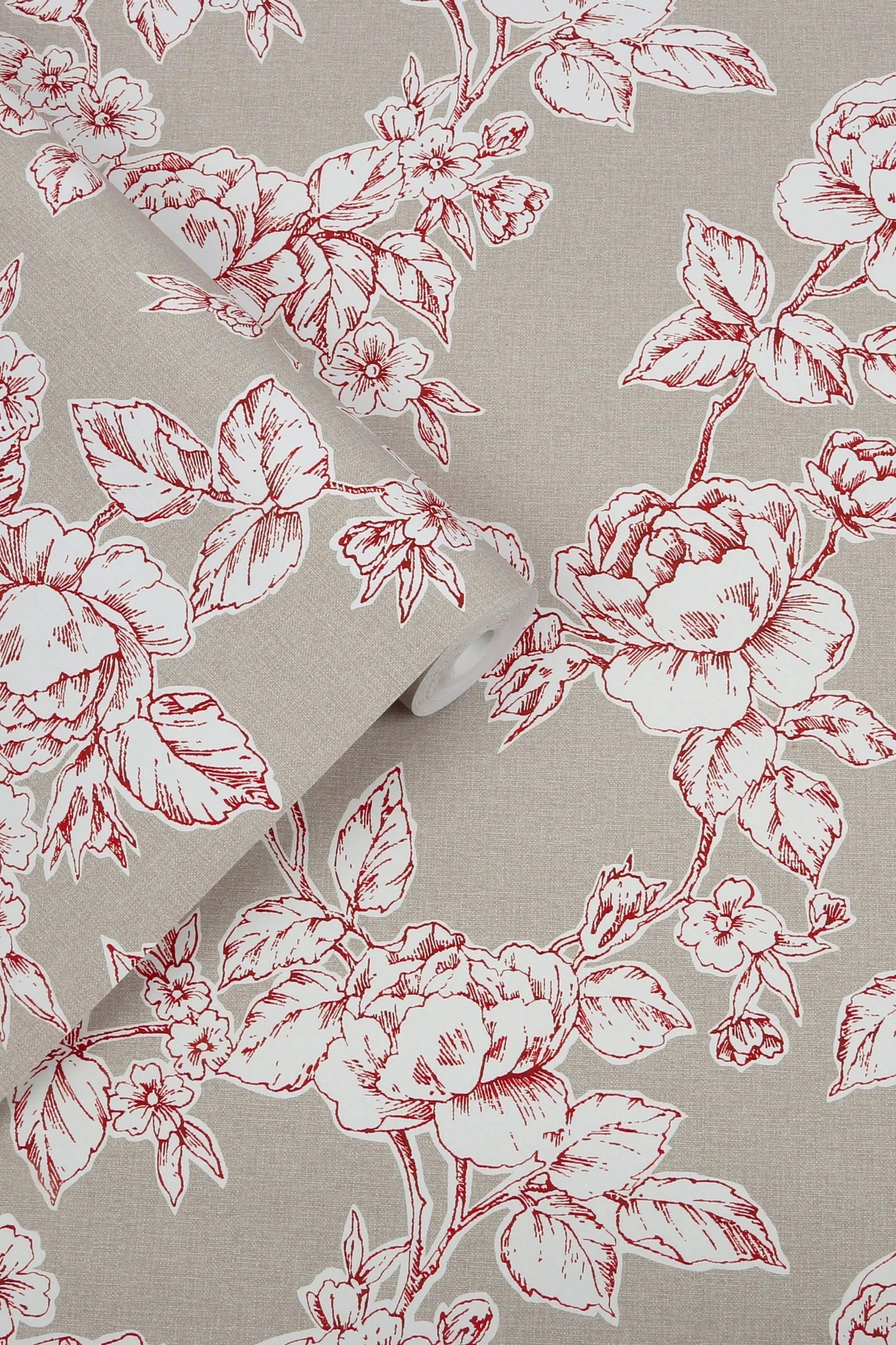 Dove Grey Pollington Roses Wallpaper