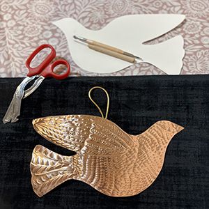 Copper Foil Dove Christmas Decoration