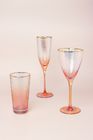 SET OF 4 LUSTRE PEARL HAMMERED TEXTURED CHAMPAGNE, WINE, TUMBLER FLUTE DRINKING GLASSES