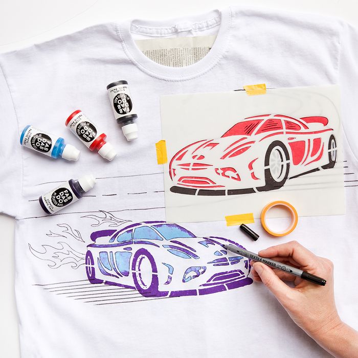 Racing Sports Car Kids T-Shirt Painting Kit Box