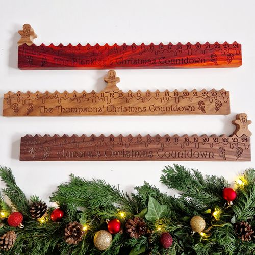 Countdown To Christmas Solid Wood Gingerbread Man Advent