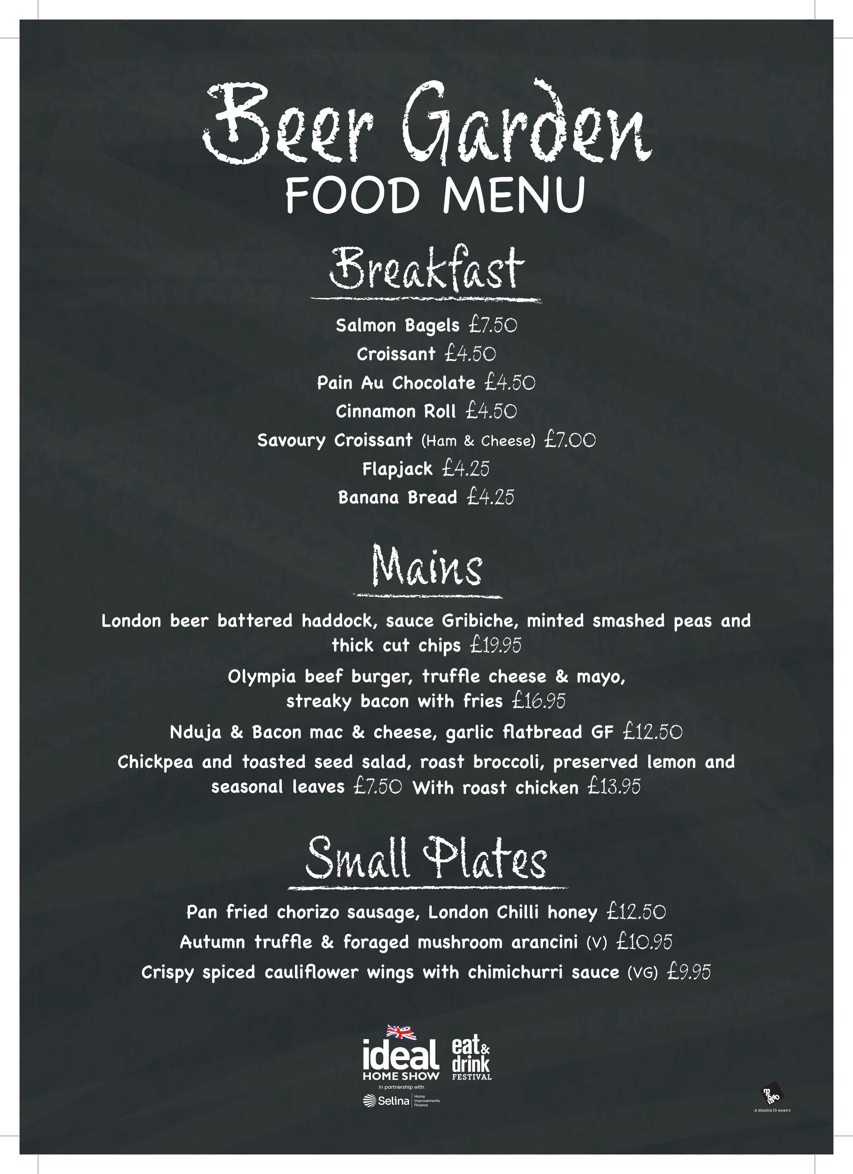 Beer Garden Menu Food