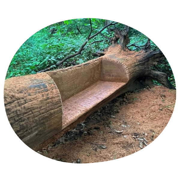 Bench sculpture wellness retreat