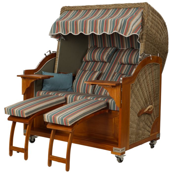 Captain Seat Mahogany - Dunes Teal Straw