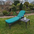Cast aluminium sun lounger.