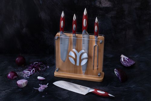 Flint and Flame - 5pc Set with Magnetic Knife Block