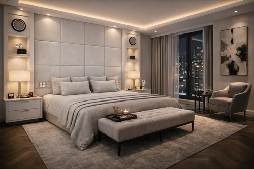 Smart Bedroom Wall for UK Homes | Luxury Panels with Smart Lighting