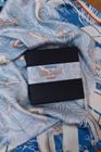 Flight Through Twilight Clouds – Blue Linocut Silk Scarf 