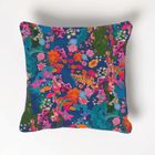 Tropical Flowers Meander — Luxury Velvet Cushion Cover