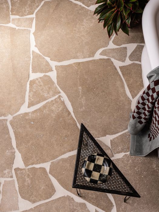 Hoxton Toffee, Dijon  Crazy Paving & Fitz Claret Slab
