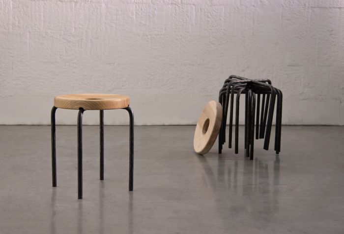 Tupperstoo – Hand-Forged Steel and Wood Stool