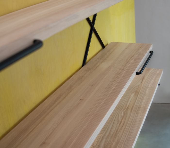 Shecross – Modular Ash and Steel Shelf