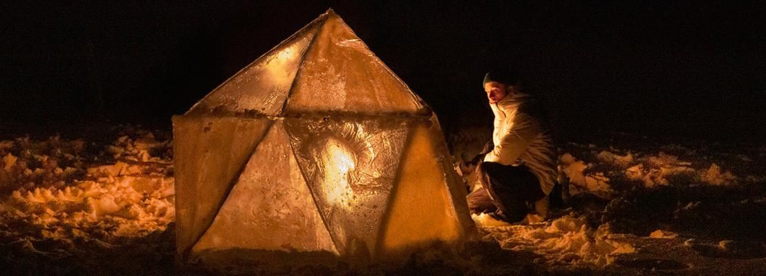 nikolas and lukas bentel construct the geodesic igloo from triangular sheets of ice | Construction Buzz #210