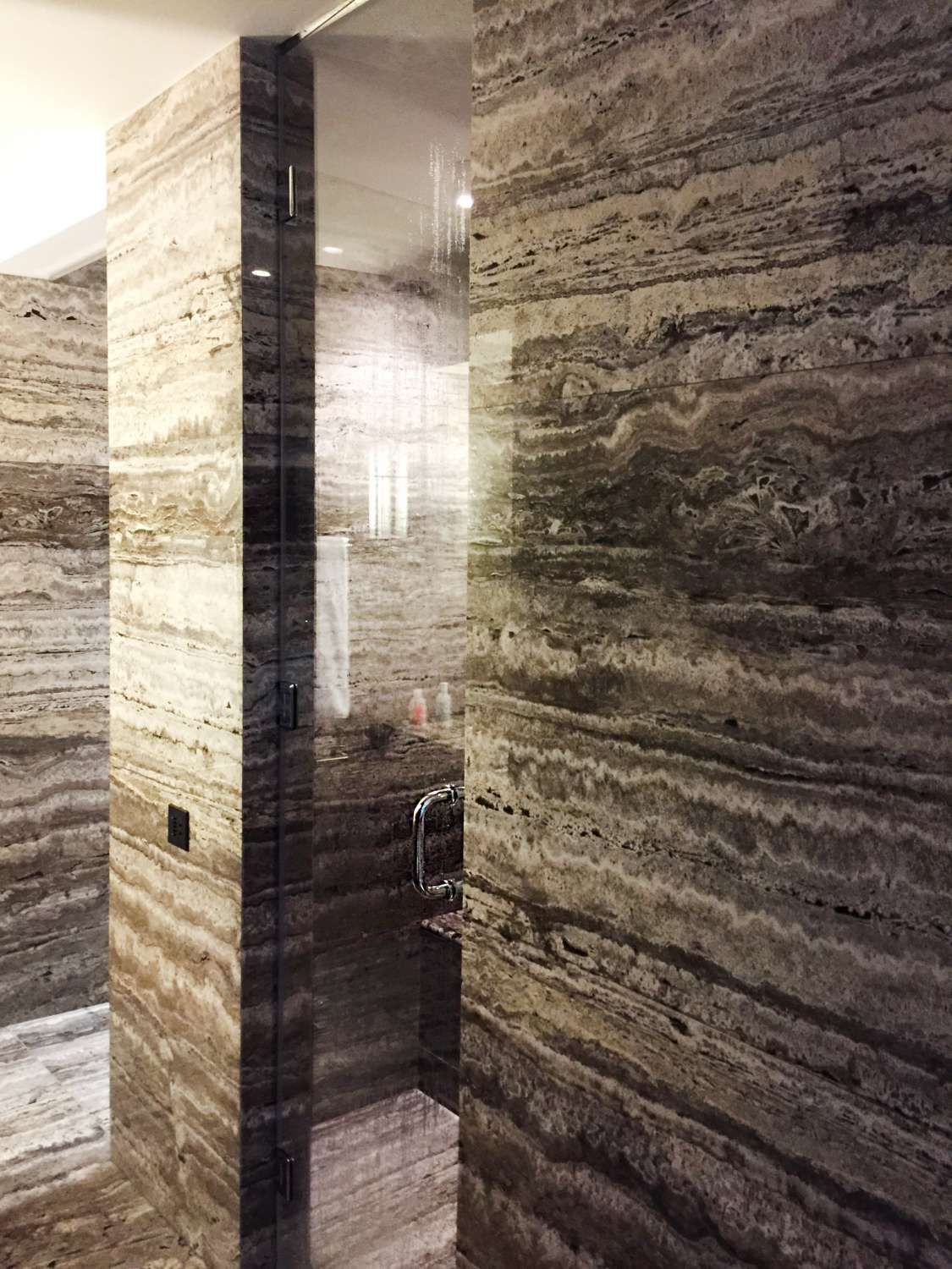 Hinged shower door