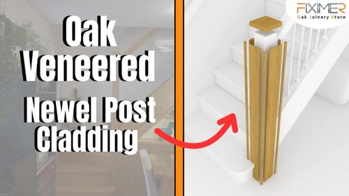Oak Veneered Newel Post Cladding 