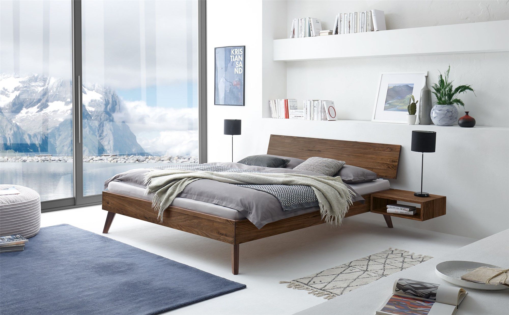 Hasena Ancona Bed - Solid Oak, Beech or Walnut