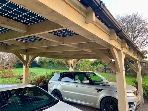 Powerframe Series Oak Solar PV Glass Carport from Newframe - Power and Performance