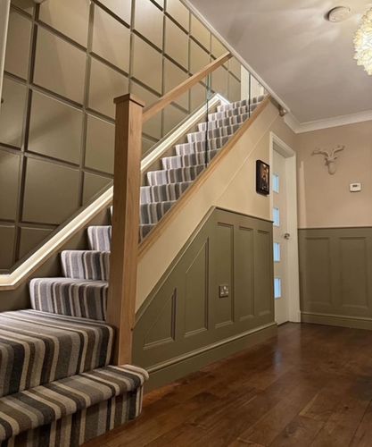 Contemporary Glass and Oak Staircase