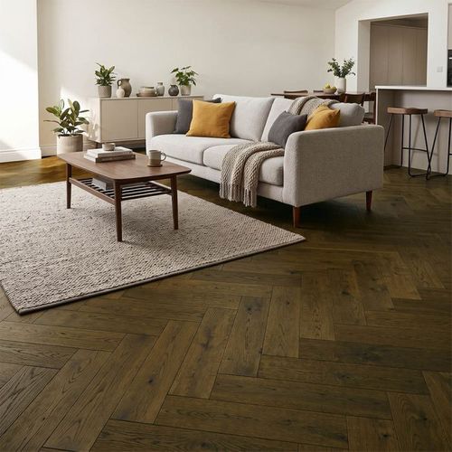F4915 Coffee oak herringbone flooring