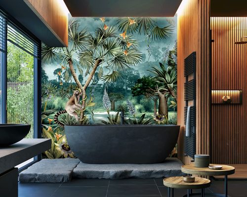 Madagascar Teal Wall Mural