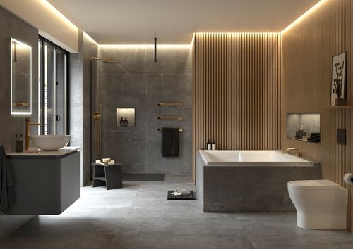 Warm Minimal Bathroom