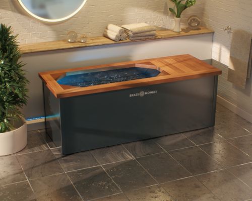 Ice Bath with Natural Wood & Steel Finish