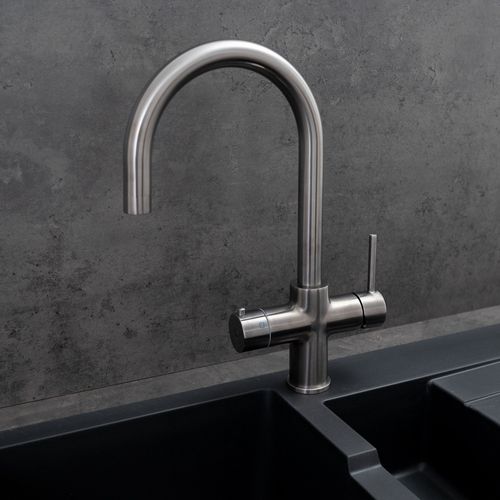 AQUATAP CLASSIC | 4 IN 1 INSTANT BOILING WATER TAP | C SHAPE | BRUSHED GUNMETAL GREY