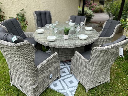 rattan fire pit set