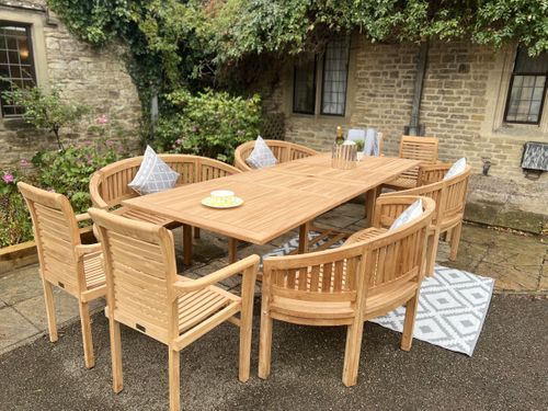teak 14 seater set