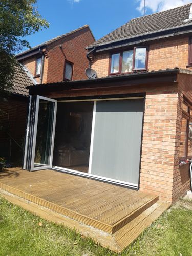 3 Panel door - Outside The House - Showing Both The Fly & Privacy Screen (to demonstrate gliding on the same rail)