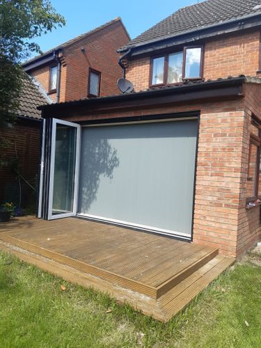 3 Panel door - Outside the House - Privacy Screen Pulled Across