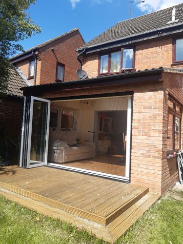 3 Panel door - Outside The House - Fly Screen - Pulled Across