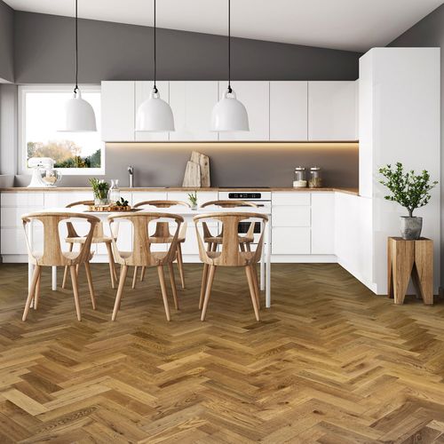 F4904, 90mm Engineered Brushed & UV Oiled Smoked Charnwood Oak Parquet Block Wood Flooring