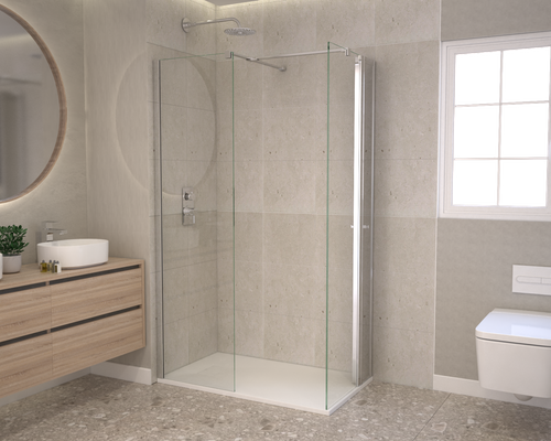 Walk In Enclosure with Vertical Storage Unit