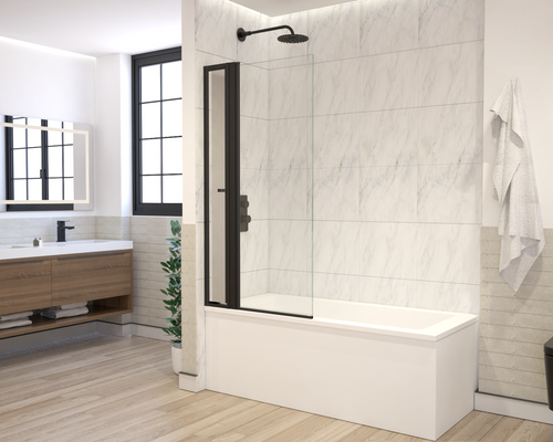 Bath Screen with Vertical Storage Unit