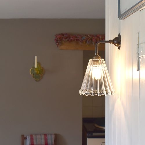 Rye Ribbed Small Elbow Wall Light