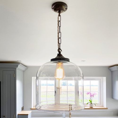 Hythe Clear Glass Pendant Light- Large