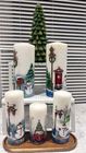 Hand Painted Candle Christmas theme