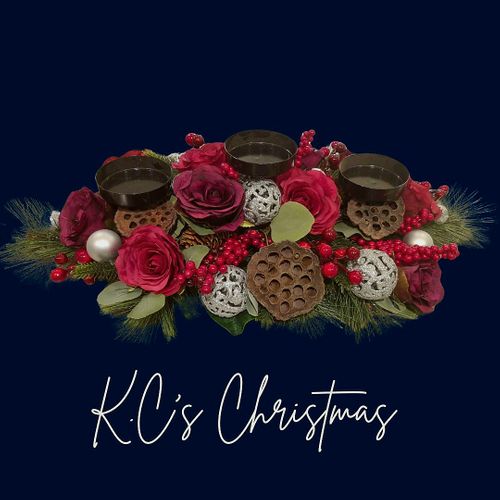 Silver and Ruby table centre