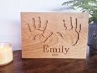 Personalised Engraved Hand Print Oak Plaque