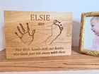 Personalised Engraved Hand Print Oak Plaque