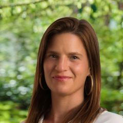 A woman with brown hair