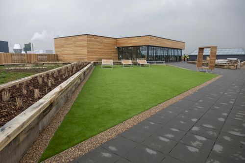IKEA Greenwich rooftop garden scoops UK Roofing Award with natural green roof and artificial grass in unison