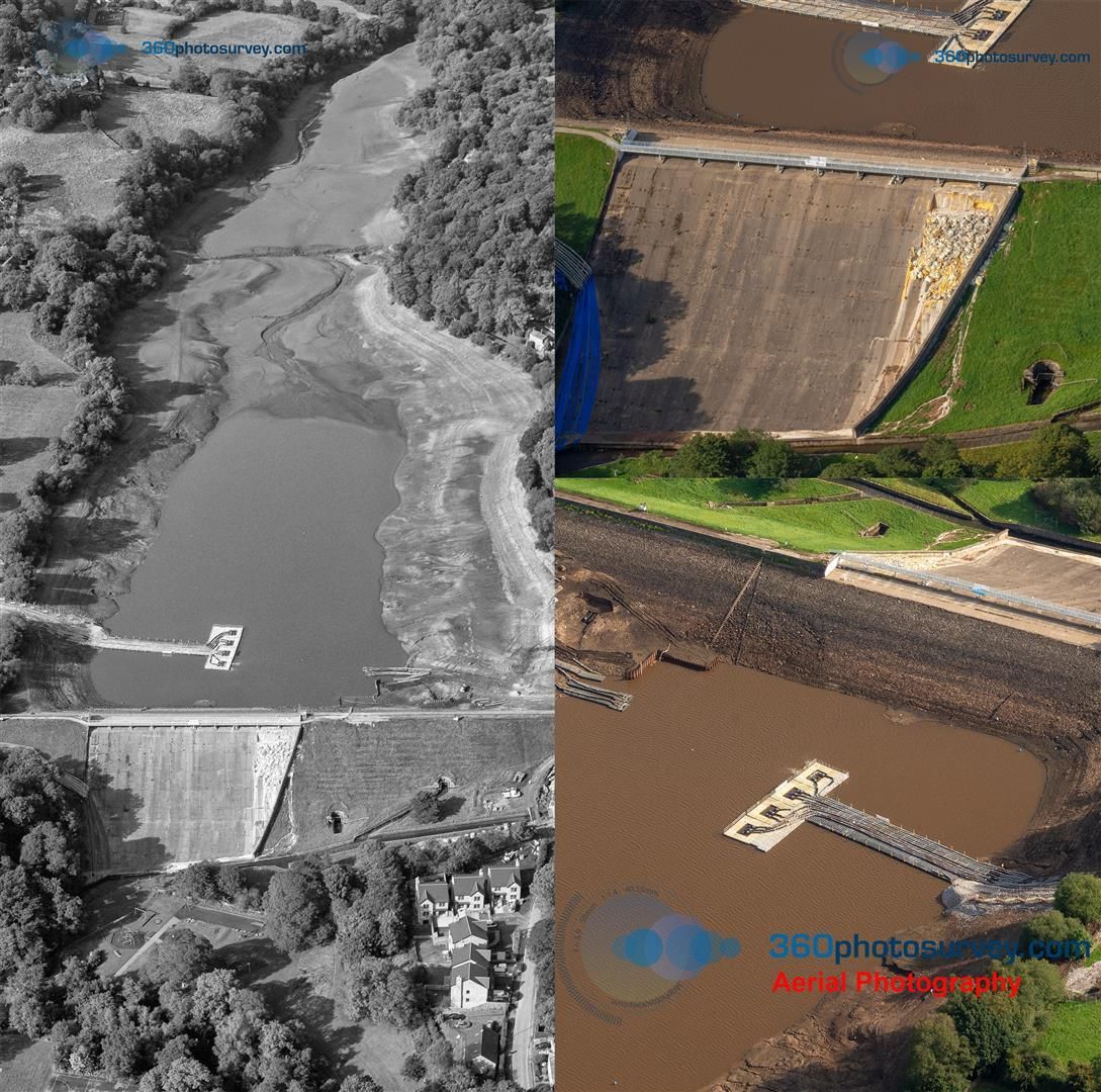 Aerial Photographer UK Whaley Bridge Dam UK Construction Week 2024
