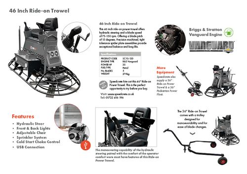 Ride-on Concrete Power Trowels