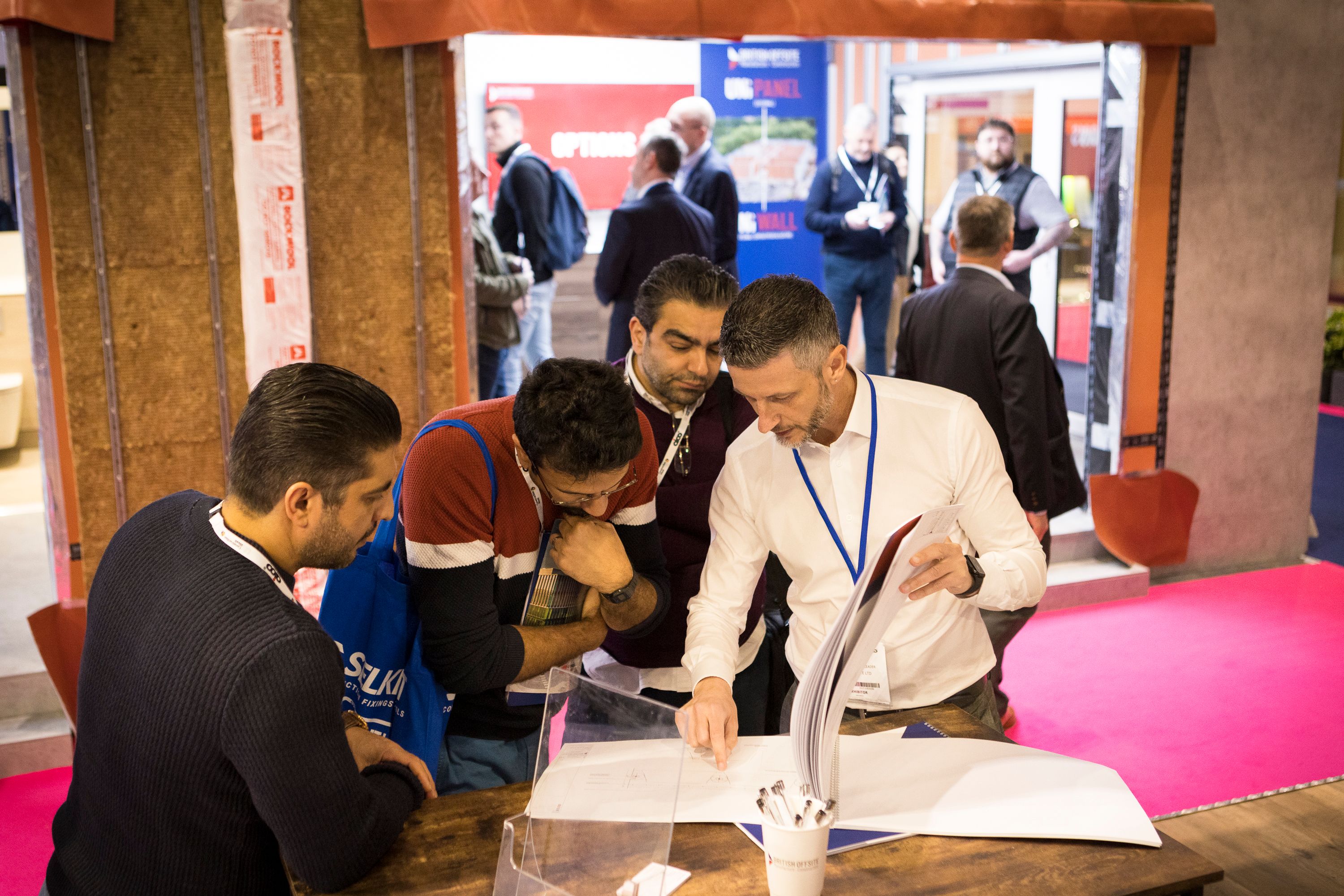 Visitors exploring roofing solutions at UK Construction Week